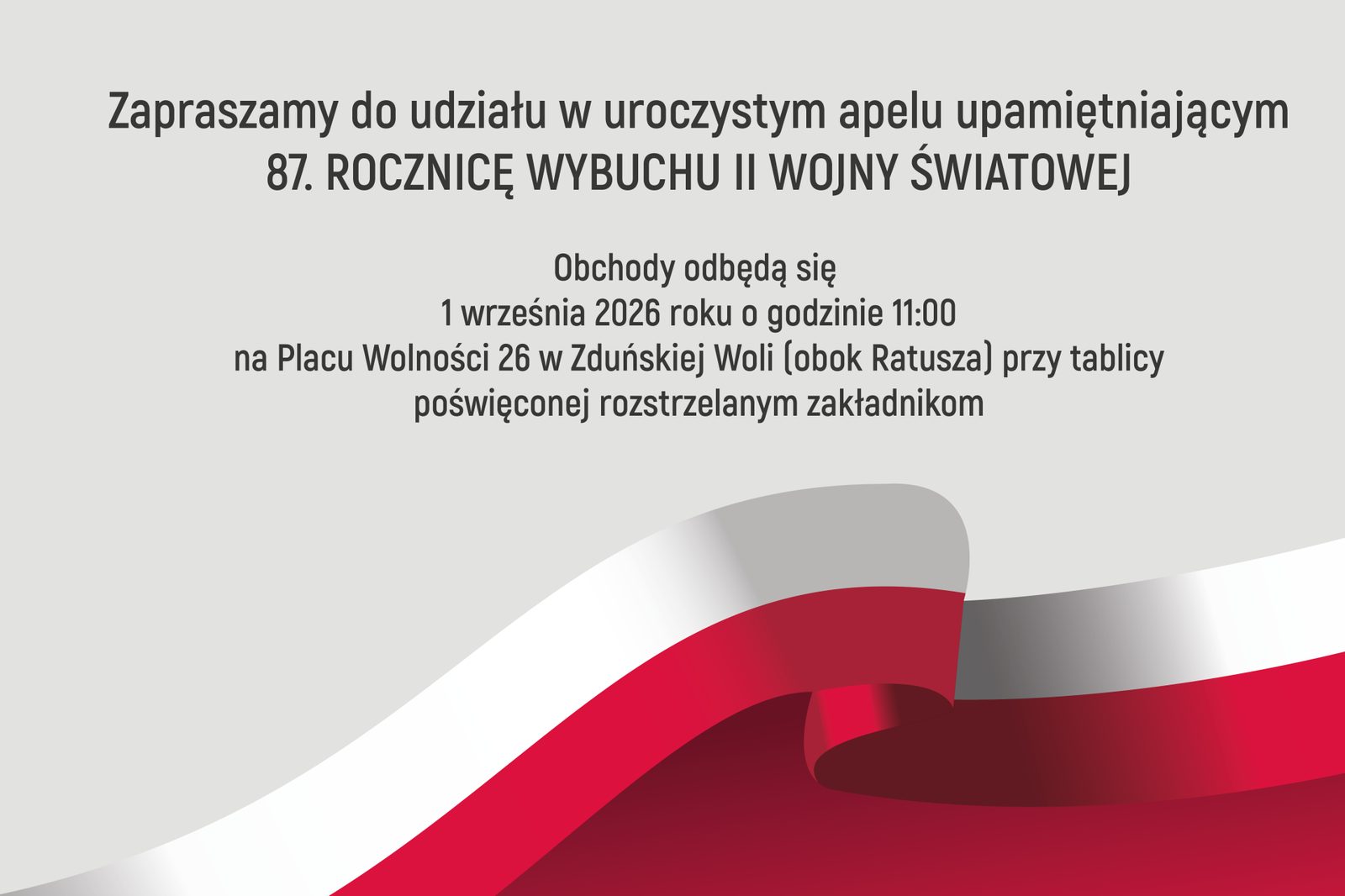 Obchody rocznicy wybuchu II wojny światowej na Placu Wolności